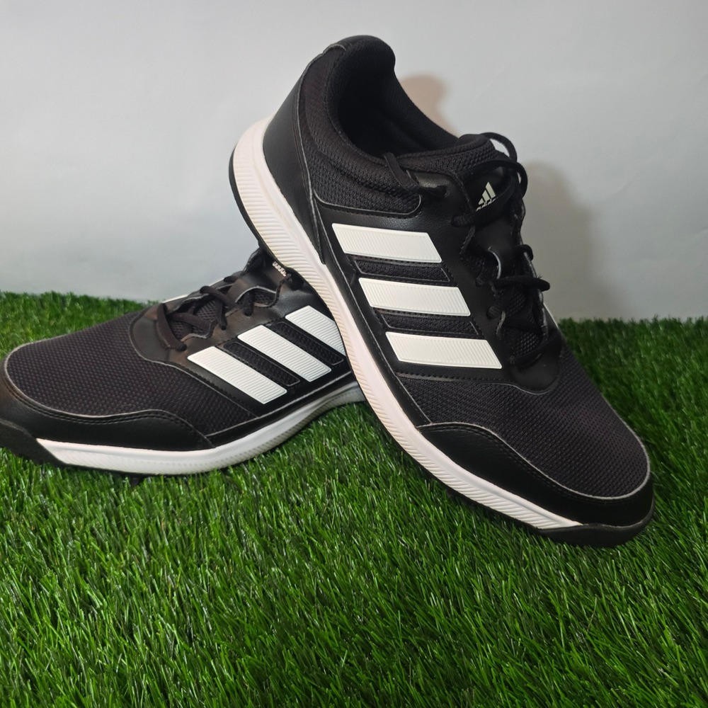 Adidas 11.5 Black Golf Shoes Mens Tech Response 2.0 Spiked EE9122 White stripe